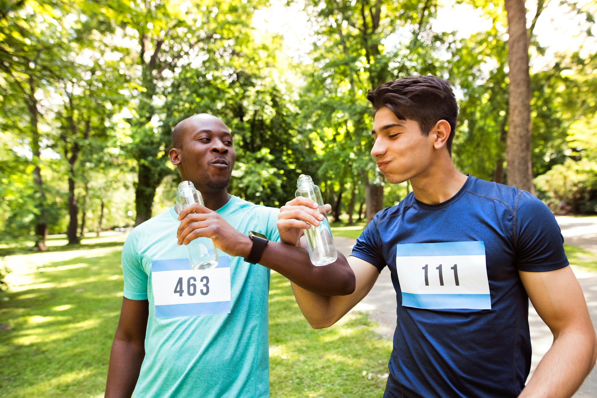 Athletes hydrating