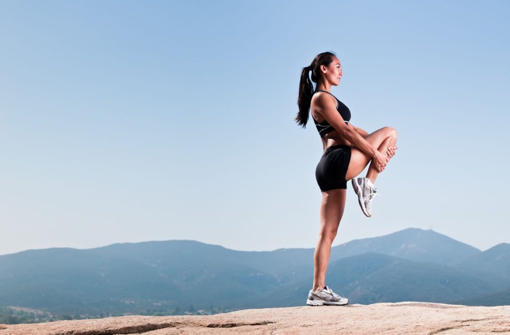 woman stretching